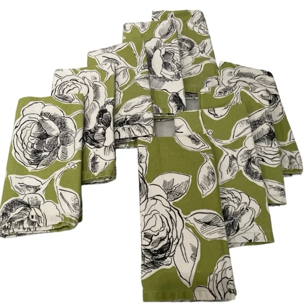 L Set of 9 Floral Table Napkins